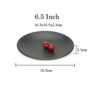 Upspirit Japanese Style Round Shaped Plate Dish Sushi Snack Plate Pastry Salad Tray Household Kitchen Tableware Utensils 7 Sizes