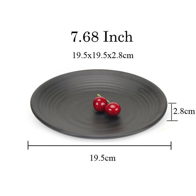 Upspirit Japanese Style Round Shaped Plate Dish Sushi Snack Plate Pastry Salad Tray Household Kitchen Tableware Utensils 7 Sizes