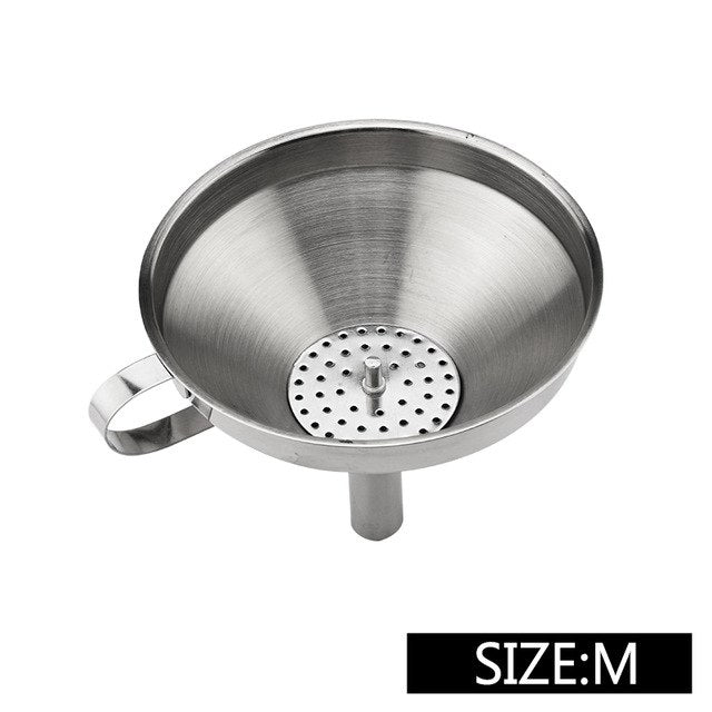 Upspirit Stainless Steel Funnel Multi Size Removable Strainer with Handle Transferring Liquid Dry Ingredients Kitchen Utensil