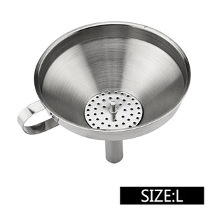 Upspirit Stainless Steel Funnel Multi Size Removable Strainer with Handle Transferring Liquid Dry Ingredients Kitchen Utensil