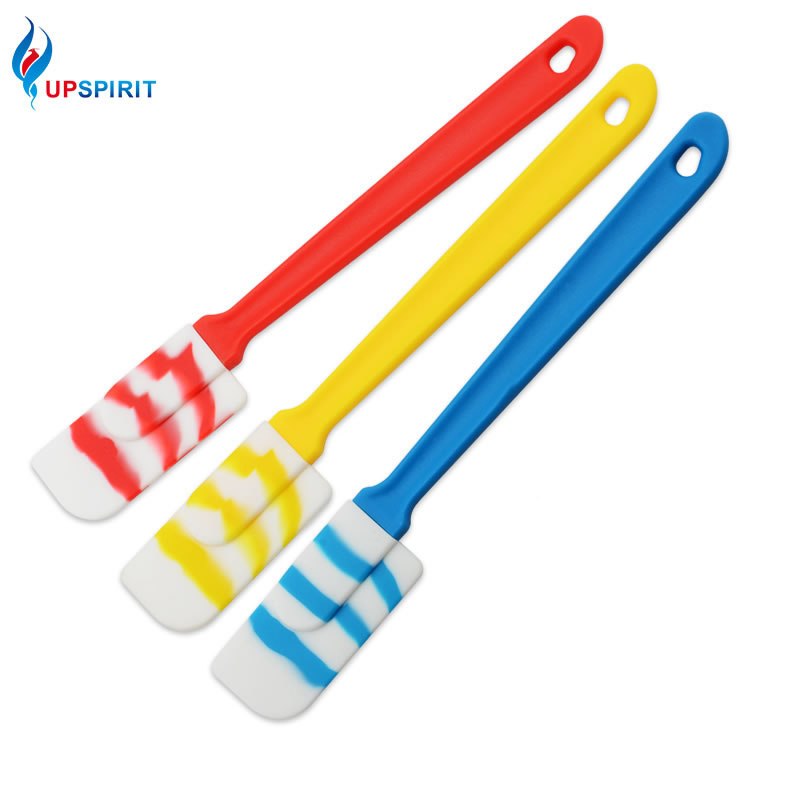 Upspirit 1PCS Silicone Head Patterned Spatula Ergonomic Handle Hanging Hole Scraper Heat Resistant Spatula Kitchen&Dining,