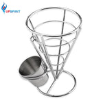 Upspirit 2 In 1 Plating French Fry Holder Sauce Ketchup Cup Stand Fries Basket Fried Chicken Wings Holder Container Kitchen Tool