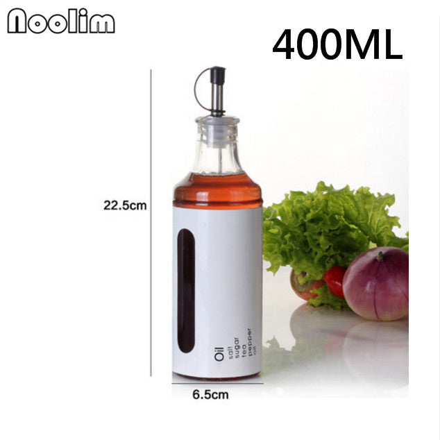 NOOLIM Kitchen Supplies Glass Oiler Leak-proof Pot of Vinegar Oil Bottle Soy Sauce and Vinegar Cruet Seasoning Bottle Condiment