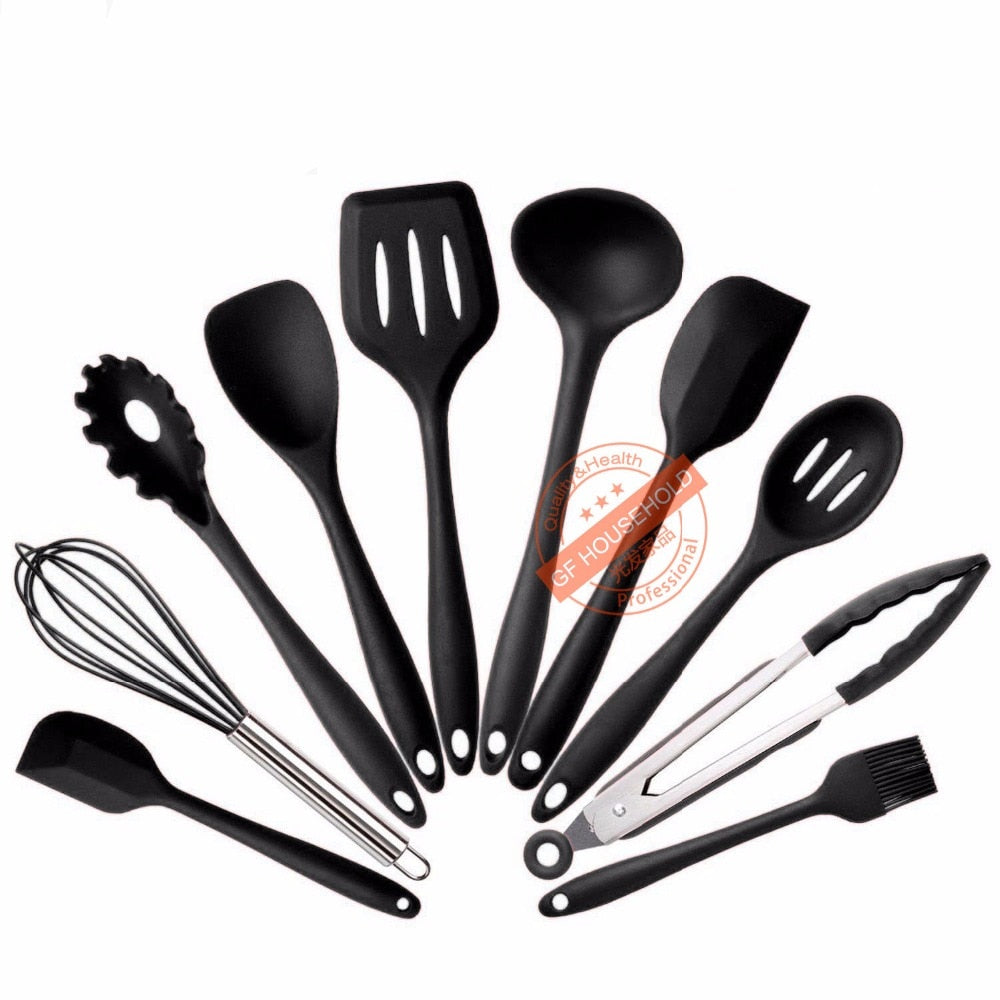 Leeseph Kitchen Utensil Set - 10 Best Kitchen Utensils - Nonstick Cooking Spatulas - Silicone