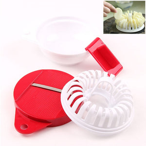 Xingcheng 4pcs/set Fat Free Potato Chips Baking Tray for Microwave Oven with Cutter Slicer Holder Bowl Home Baking Tool Kitchen Gadgets