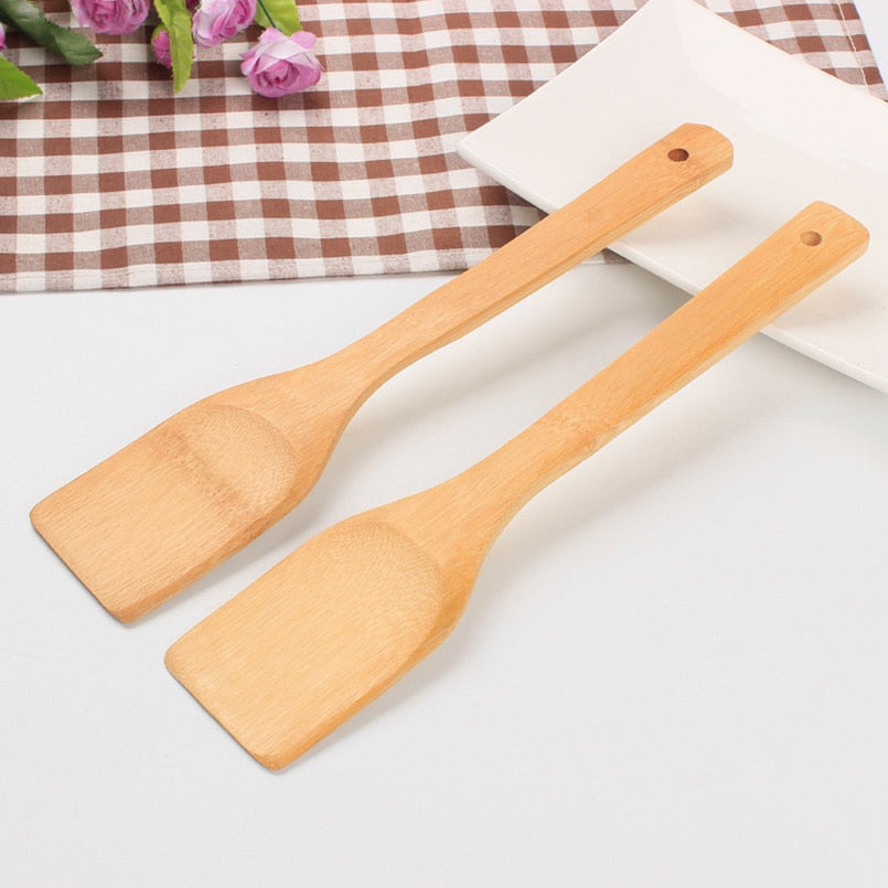 Xingcheng  30*6cm Natural Bamboo Spatula Smooth Edge Bamboo Turner No Hurt for Pan No Coating Wood Shovel Healthy Kitchen Cooking Tools