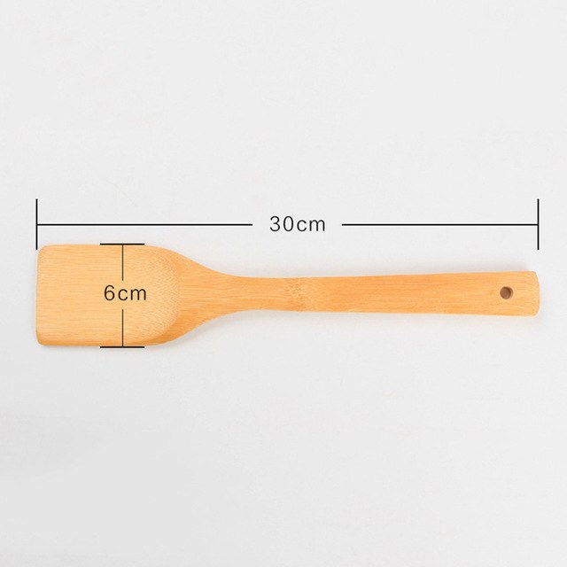 Xingcheng  30*6cm Natural Bamboo Spatula Smooth Edge Bamboo Turner No Hurt for Pan No Coating Wood Shovel Healthy Kitchen Cooking Tools